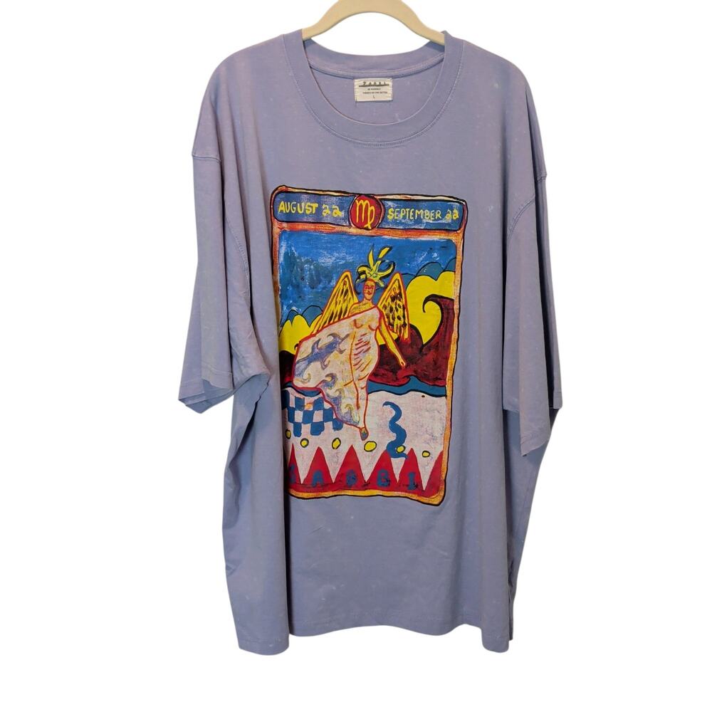Sabbi Sz L The Very Oversized Virgo Tee T Shirt Lavender Astrology